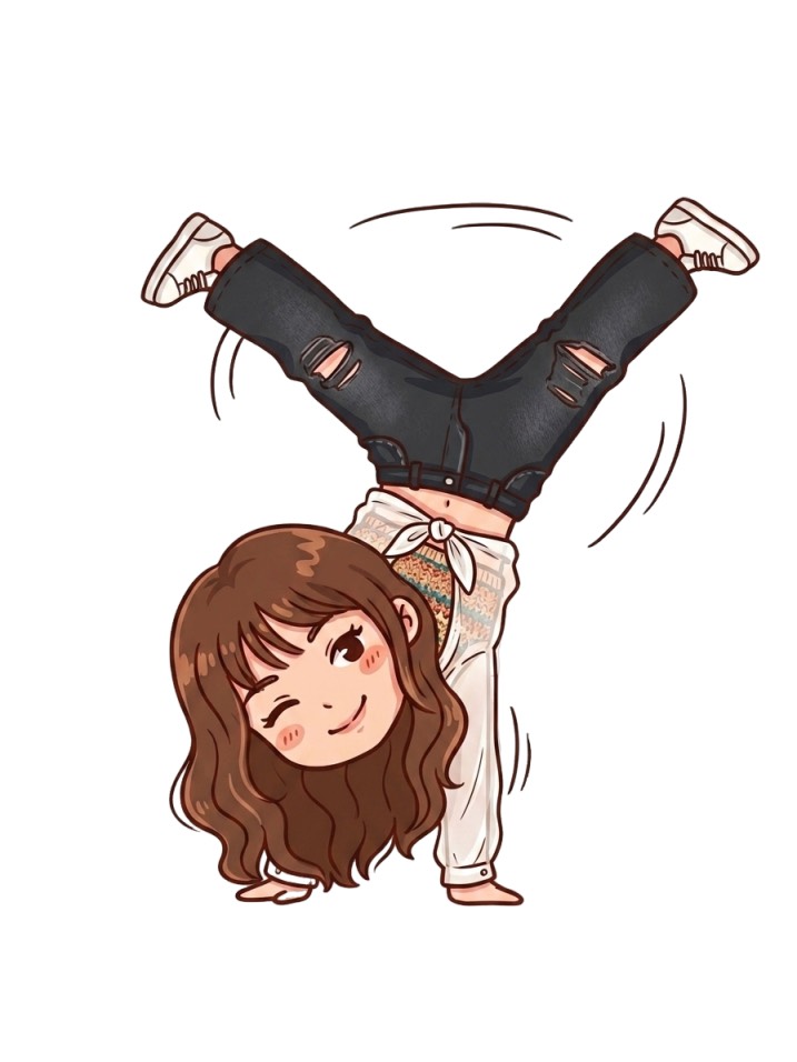 小雨運動風格插畫